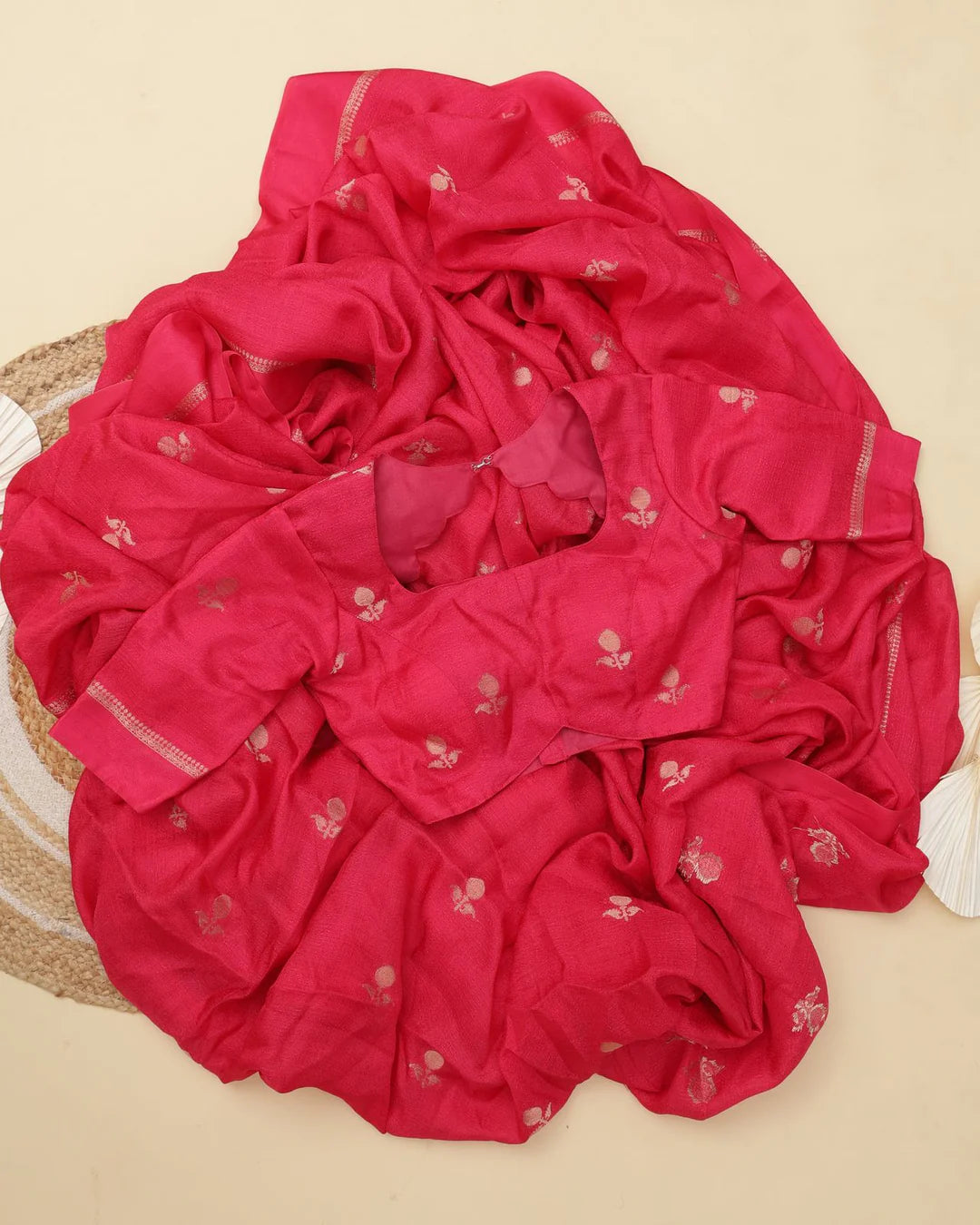 Alia-pink khadi silk saree
