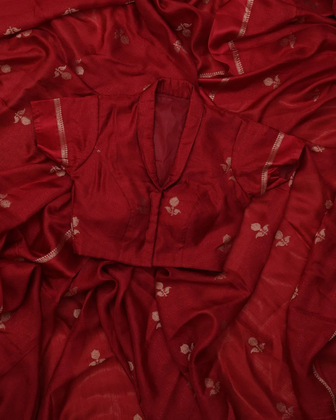 Alia-red bananas khadi silk saree
