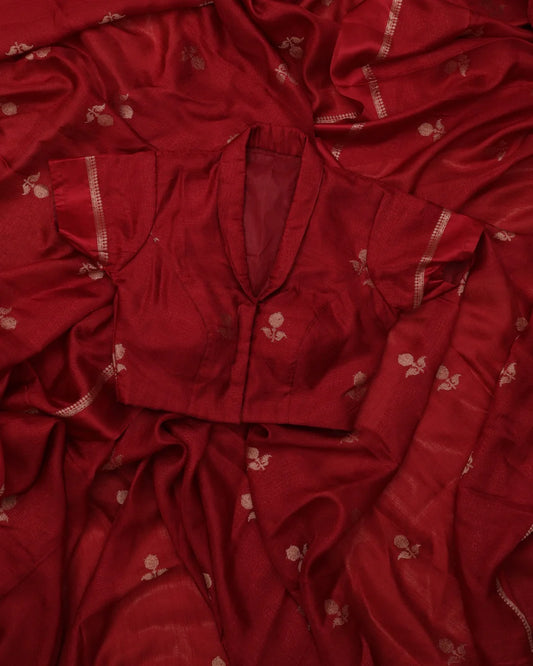 Alia-red bananas khadi silk saree