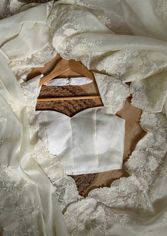 Samantha-white embroidered saree